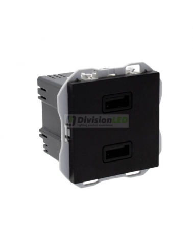 SIMON 20000196-098 Cargador USB doble 3,1A tipo A+A SMARTCHARGE negro mate SIMON 270