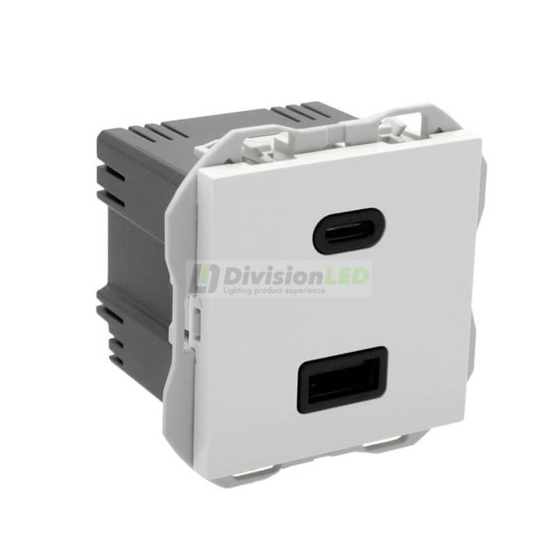 SIMON 20000296-090 Cargador USB doble 3,1A tipo A+C QUICKCHARGE blanco SIMON 270