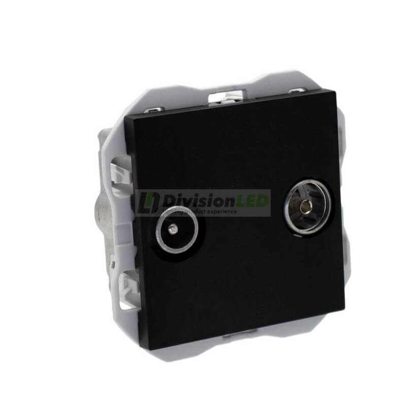 SIMON 20000487-098 Toma R-TV+SAT intermedia negro mate SIMON 270