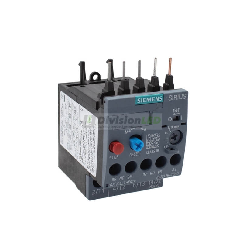 Siemens SIRIUS 3RU 3RU2116-1GB0 Relé de sobrecarga 1NC+1NA 4.5-6.3A