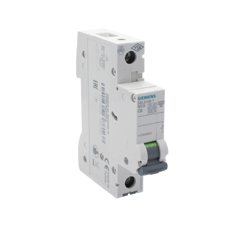 Siemens 5SL6106-7 Interruptor magnetotérmico 1P 6A C 6kA 230/400V