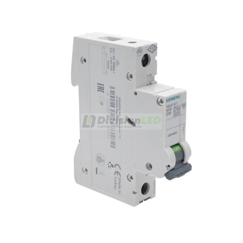 Siemens 5SL6110-7 Interruptor magnetotérmico 1P 10A C 6kA 230/400V