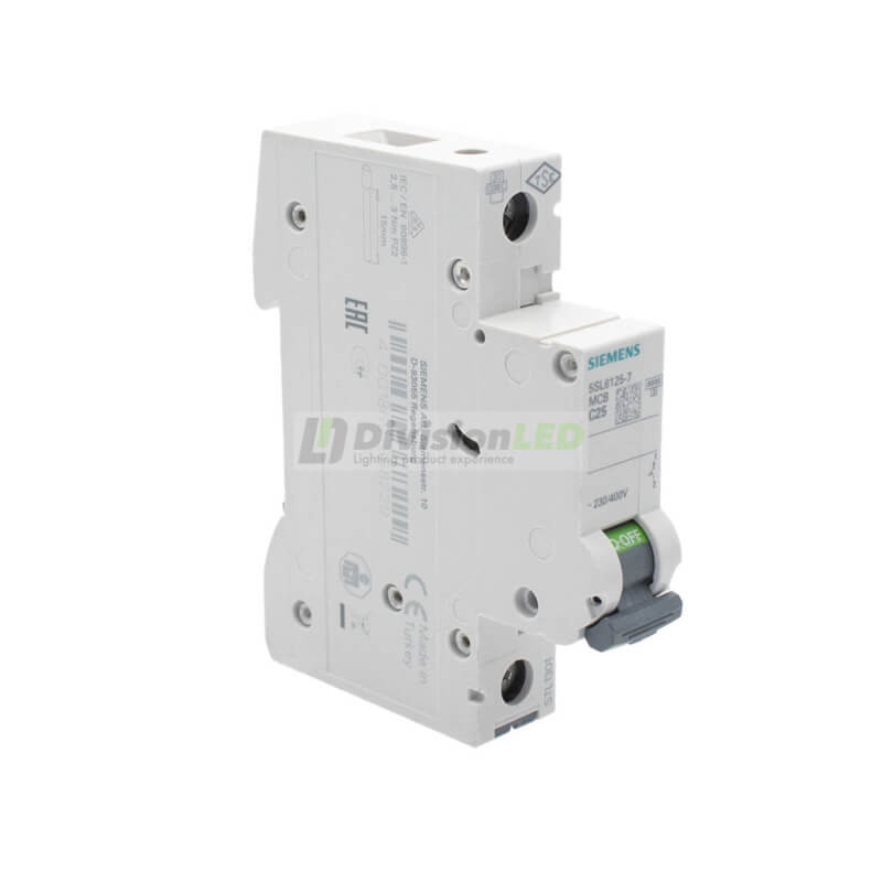 Siemens 5SL6125-7 Interruptor magnetotérmico 1P 25A C 6kA 230/400V