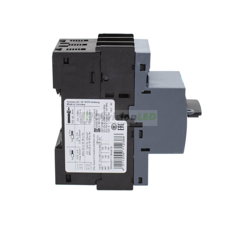 Siemens SIRIUS 3RV2011-0HA10 Guardamotor S00 sobrecarga 0.55-0.8A cortocircuito 10A