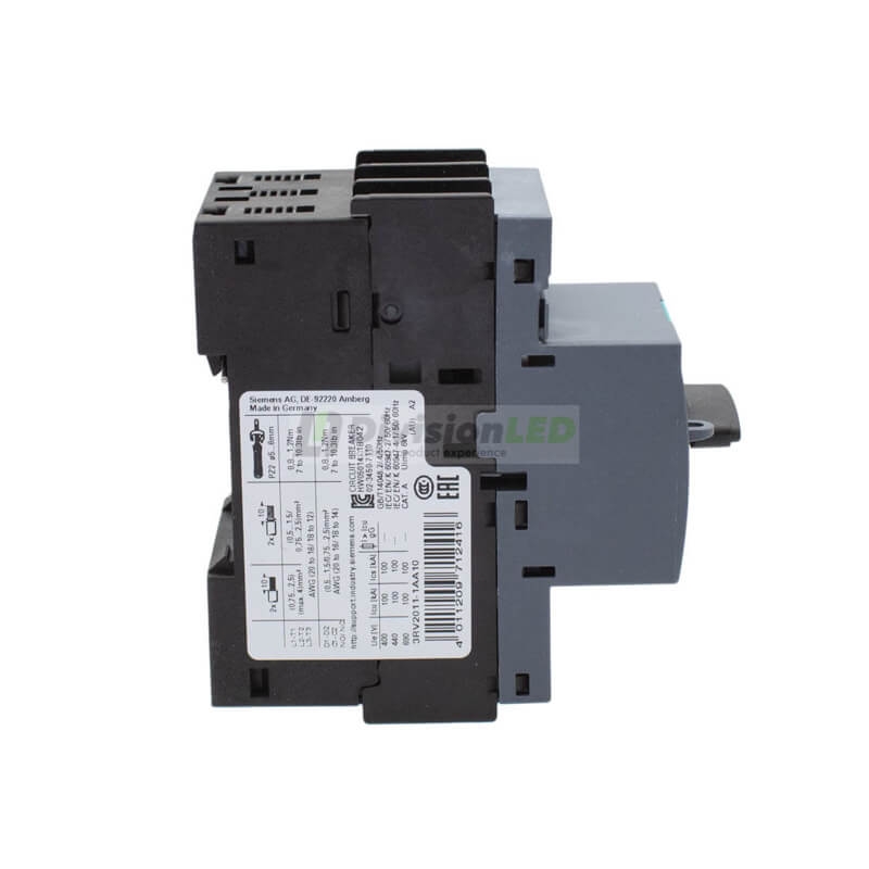 Siemens SIRIUS 3RV2011-1AA10 Guardamotor S00 sobrecarga 1.1-1.6A cortocircuito 21A