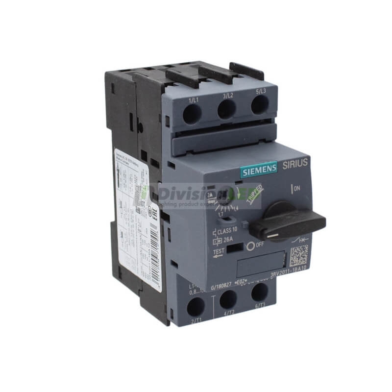 Siemens SIRIUS 3RV2011-1BA10 Guardamotor S00 sobrecarga 1.4-2A cortocircuito 26A