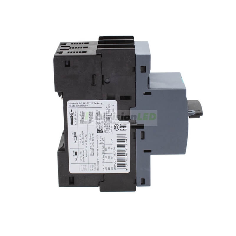 Siemens SIRIUS 3RV2011-1DA10 Guardamotor S00 sobrecarga 2.2-3.2A cortocircuito 42A