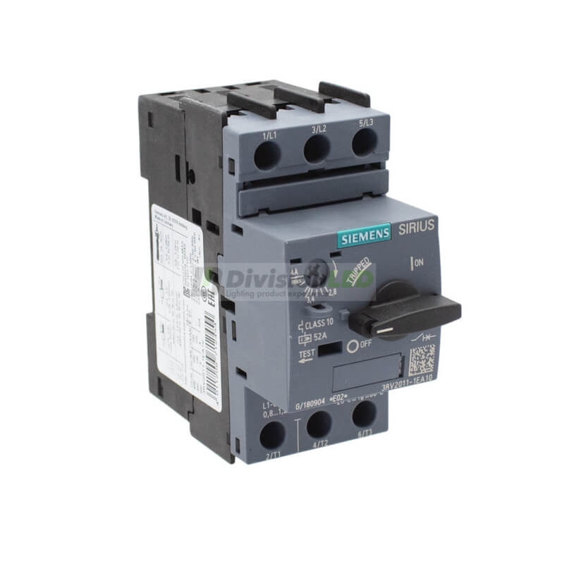 Siemens SIRIUS 3RV2011-1EA10 Guardamotor S00 sobrecarga 2.8-4A cortocircuito 52A