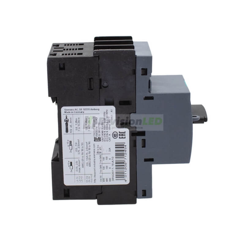 Siemens SIRIUS 3RV2011-1EA10 Guardamotor S00 sobrecarga 2.8-4A cortocircuito 52A