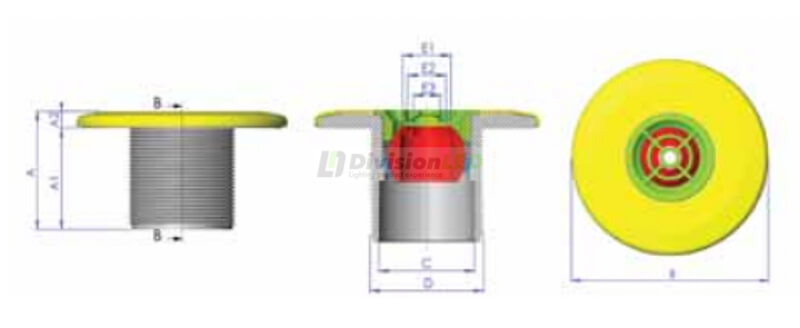 Esquema Astralpool 00298 Boquilla de impulsión Multiflow para encolar Ø50mm piscinas hormigón