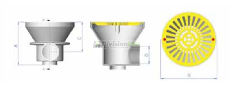 Esquema Astralpool 01467 Sumidero circular con rejilla salida 2" piscinas hormigón