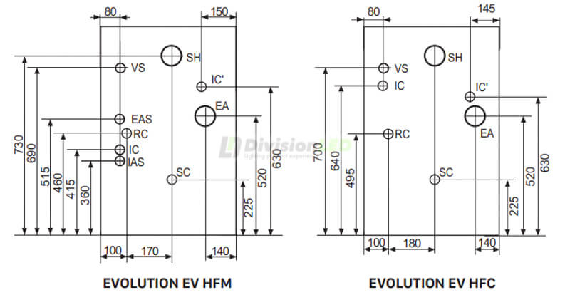 Esquema DOMUSA TEVO000042 Caldera de gasoil Evolution EV 30 HFM calefacción + ACS