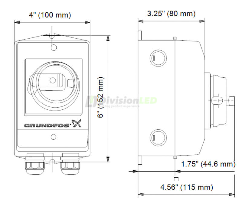Esquema GRUNDFOS 97907253 Caja de conexión IO 50 SQFLEX solar