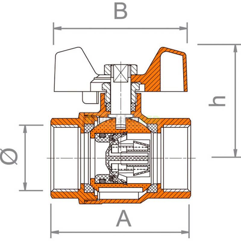 Standard Hidráulica 35222 válvula esfera con retención interior Boston diámetro 3/4"