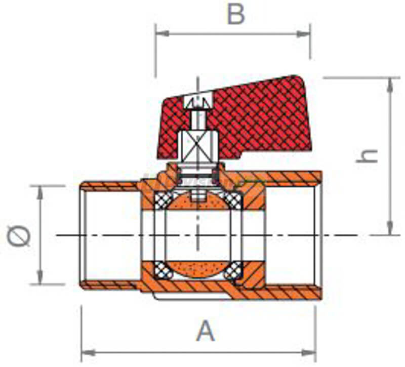 Standard Hidráulica 35537 válvula mini esfera roscar Boston diámetro 1/2" M-H maneta azul