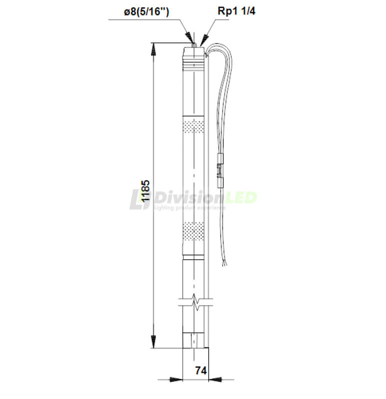Esquema GRUNDFOS 95027324 Bomba solar completa sumergible pozo 3" SQF-0,6-2 AISI304
