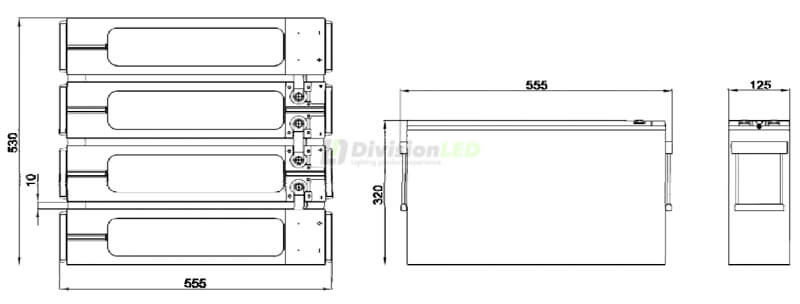 Esquema U-Power UP-TFS250-12 Pack 4 Baterías AGM ciclo profundo 12V 250AH c100