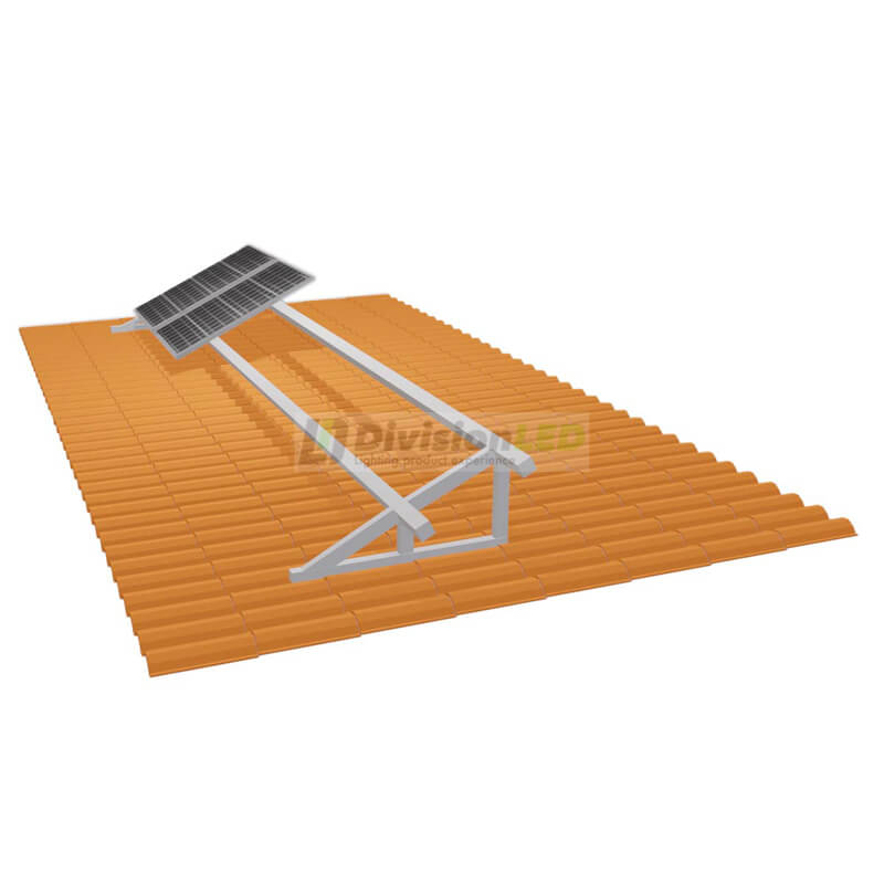 Kit estructura inclinada para 2 paneles