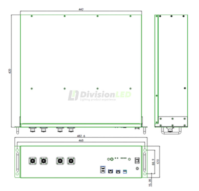 Esquema U-Power UE-24Li2900WH Ecoline Pack 2 Baterías de litio 2900WH 24V más Rack 19"