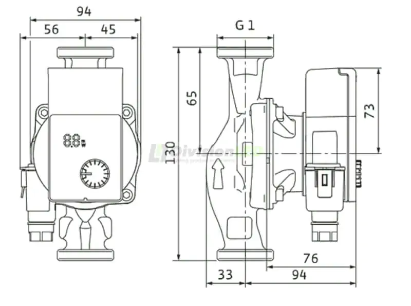 Esquema WILO 4248081 Bomba circuladora Yonos PICO1.0 15/1-6