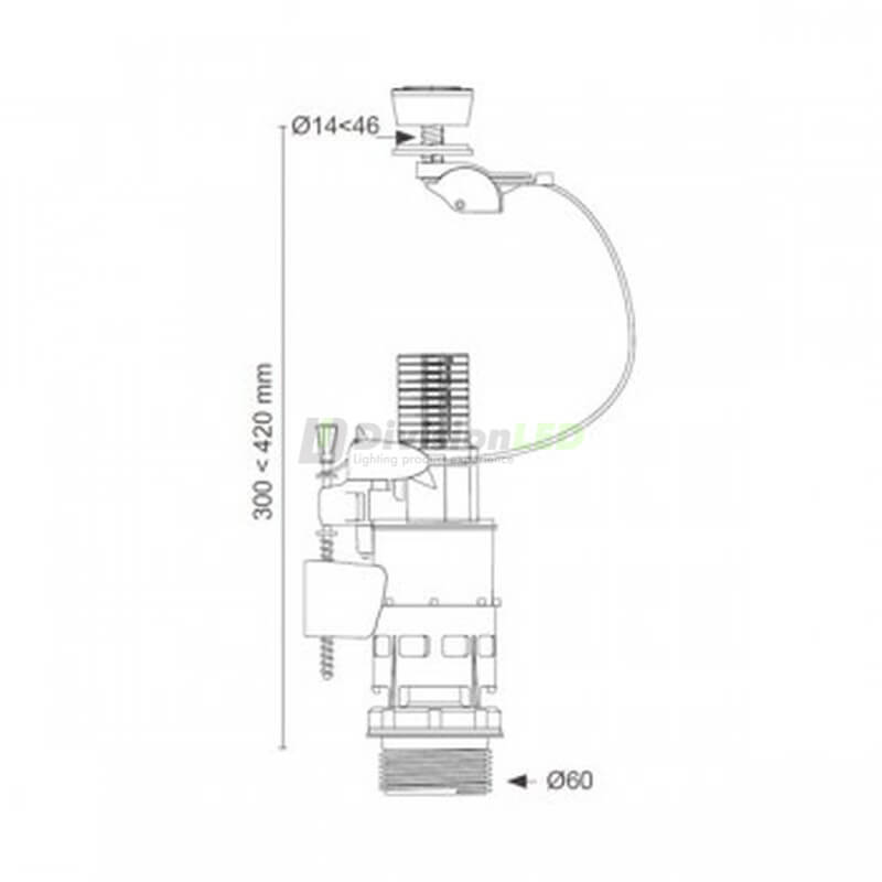CABEL 10720524 Mecanismo WC universal doble descarga 3/6 litros