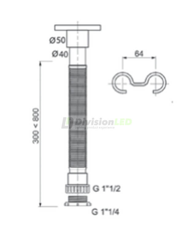 CABEL 30719760 Sifón universal extensible cromo 1½ - 1¼ Ø40-50mm