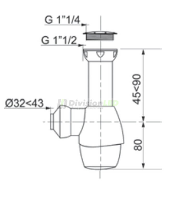 CABEL 30721368 Sifón universal todo en uno 1½ - 1¼ Ø32-43mm