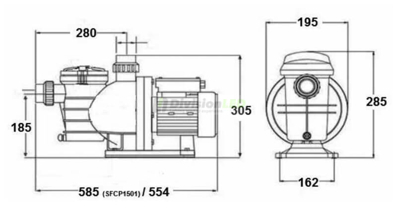 Diserclima GUT SFCP-600 Bomba para piscinas 1HP 0.75KW