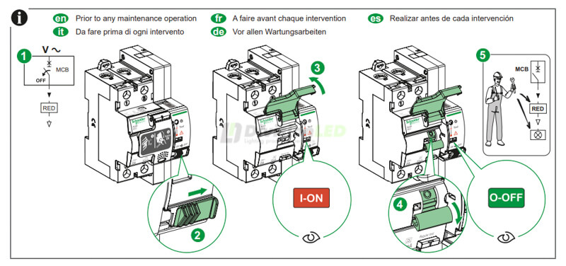 esquema SCHNEIDER A9CR1240 diferencial autorearmable 2P 40A 30mA