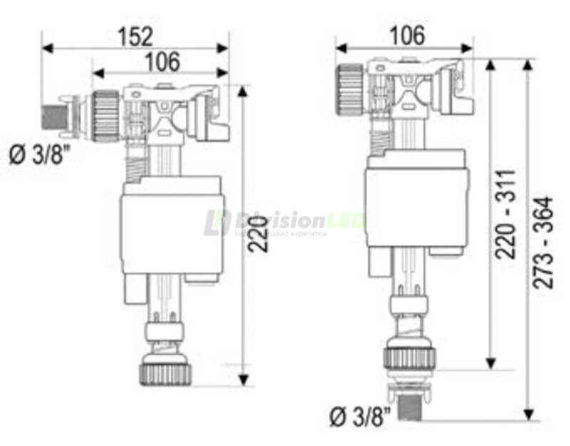 CABEL 10722289 Grifo flotador DOBLO lateral o inferior