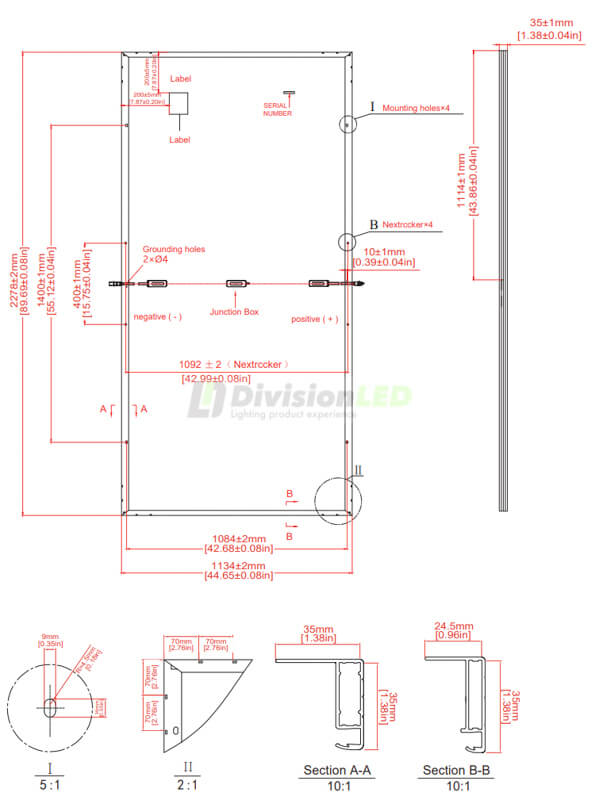 Esquema SEG solar SEG-550-BMB-HV pallet de Paneles solares de 550W monocristalino 31 uds