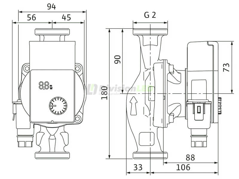Esquema WILO 4248091 Bomba circuladora Yonos PICO1.0 30/1-8